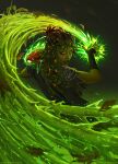  1girl akreon back colored_skin creature dryad fantasy green_hair green_skin looking_at_viewer magic magic:_the_gathering monster_girl official_art orange_eyes plant_girl plant_hair solo tagme 