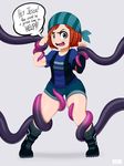  1girl cameltoe captured female hat headgear jlullaby minecraft muscle red_hair restrained short_hair shorts solo standing sweat tentacle vest 