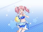  bang_dream! bikini blush lifesaver long_hair maruyama_aya pink_eyes pink_hair smile twintails wink 