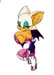anthro armor armwear bat big_breasts bodysuit boots breastplate breasts chaos_emerald cleavage clothed clothing elbow_gloves eyeshadow female footwear fur gem gloves handwear joe_nutz legwear makeup mammal rouge_the_bat sega skinsuit solo sonic_the_hedgehog_(series) thigh_boots thigh_highs tight_clothing white_body white_fur wings