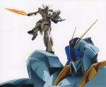  1980s_(style) anaheim_electronics artist_request beam_saber char's_counterattack earth_federation gundam key_visual mecha mobile_suit nu_gundam official_art promotional_art prototype_design re-gz retro_artstyle robot roundel scan science_fiction traditional_media upper_body v-fin 