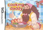  1boy apron artist_name beard beard_bow blue_background bottle bow bread brown_eyes brown_hair coin commentary cooking_mama cover dungeon_meshi facial_hair fake_cover food fork frying_pan head_scarf highres kitchen_knife long_beard long_hair long_sleeves looking_at_viewer male_focus mushroom parody pearl_centipede_(dungeon_meshi) pink_bow senshi_(dungeon_meshi) signature solo spanish_commentary steam tentacles thumbs_up tile_wall tiles treasure_bug_(dungeon_meshi) upper_body walking_mushroom_(dungeon_meshi) wimu_art yellow_apron 