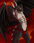  abs clothing dragon horn invalid_color iudicium86 male muscular scalie underwear wings 