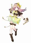  atelier_(series) atelier_lydie_&amp;_suelle blush boots bow full_body gun hairband long_hair multicolored_hair noco_(adamas) official_art pink_eyes pink_hair purple_hair simple_background solo suelle_marlen thighhighs two-tone_hair weapon white_background 