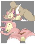 abdominal_bulge anal anal_fisting anthro anus biped bodily_fluids breasts cervikalova clothing duo female fisting fur generation_3_pokemon grey_background hi_res human legwear looking_back male male/female mammal nintendo penetration pink_body pink_fur pokemon pokemon_(species) rear_view simple_background stretched_anus sweat sweatdrop tail thigh_highs