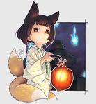  1girl female fox_tail kikuri_(mawaru) mawaru_(mawaru) multiple_tails original solo tail 