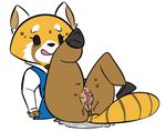  aggressive_retsuko anthro anus beady_eyes butt eyelashes female legs_up mammal open_mouth pussy pussy_juice red_panda retsuko samoyena sanrio solo sweat 