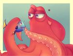  2017 ? blue_body blush cephalopod dory duo eye_contact female feral finding_dory fish hank_(finding_dory) male marine nirvanilla octopus open_mouth purple_eyes red_body 