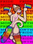 anthro backsack balls butt clothing domestic_cat ears_up eyes_closed felid feline felis flaccid genitals hair helloimfurry_(artist) hiffy_(helloimfurry) legwear legwear_only lgbt_pride lgbt_pride_month male mammal mostly_nude penis pride_color_clothing pride_color_flag pride_colors raised_leg rear_view shaded simple_background simple_shading solo stockings stockings_only tail tongue tongue_out