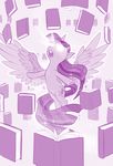 2017 ambiguous_gender book cutie_mark dstears equine feral friendship_is_magic glowing glowing_eyes hair horn magic mammal monochrome my_little_pony solo spread_wings twilight_sparkle_(mlp) winged_unicorn wings 