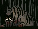  animal_focus blood blood_on_face blood_on_hands claws dream_tiger_(govy9807) full_body grey_background highres horror_(theme) limited_palette looking_at_viewer monster neko_juu no_humans open_mouth original sharp_teeth solo teeth tiger tusks yellow_eyes 