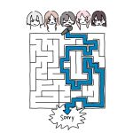  5girls >_< bang_dream! bang_dream!_it's_mygo!!!!! blue_eyes brown_hair chihaya_anon closed_mouth english_text grey_hair heterochromia highres kaname_raana looking_at_another maze meme microphone multiple_girls mygo!!!!!_(bang_dream!) nagasaki_soyo open_mouth peke_(pekeiscat) pink_hair purple_eyes shiina_taki smile sorry_line_(meme) takamatsu_tomori white_hair yellow_eyes 