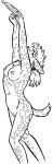  2024 anthro arms_above_head barely_visible_genitalia barely_visible_pussy breasts canid canine canis chest_tuft clitoral_hood dalmatian domestic_dog dots_domino female frisbee furafterdark genitals looking_up mammal monochrome nipples nude pussy simple_background solo style_wager tuft 