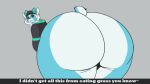 16:9 animated big_butt blu_(bludoe) bottomless butt clothed clothing deer english_text hi_res hoodie huge_butt hyper hyper_butt male mammal partially_clothed shaking_butt short_playtime simple_background solo talidrawing text thick_thighs topwear widescreen