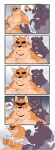  absurd_res anthro anthro_on_anthro biped blush canid canine claws clothed clothing comic duo eyebrows eyes_closed felid fingers fur hi_res humor interspecies male male/male mammal muscular muscular_anthro muscular_male open_mouth open_smile otake pantherine ray_(takemoto_arashi) scar smile soap tail takemoto_arashi water x_scar 