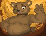  anthro bear brown_bear brown_body brown_fur digital_media_(artwork) female fur grizzly_bear mammal pixel_(artwork) simple_background solo the_shen ursine 