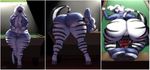  2017 anthro anthrofied anus areola_slip big_breasts big_butt black_fur breasts butt clothed clothing equine female fur huge_breasts huge_butt looking_at_viewer looking_back mammal marauder6272 multicolored_fur pants_down partially_clothed pool_table pussy shorts solo striped_fur stripes thick_thighs thong two_tone_fur voluptuous white_fur wide_hips zebra 