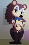  animal_crossing anthro breasts clothing davidsanchan female hedgehog labelle_able legwear mammal nintendo nipples panties solo stockings underwear video_games 