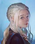  a_song_of_ice_and_fire absurdres braid daenerys_targaryen face game_of_thrones highres lips long_hair looking_at_viewer looking_back md5_mismatch purple_eyes solo twomix white_hair 
