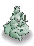  anthro bbwpokedex belly big_belly breasts bulbasaur eddy_okapi female nintendo nipples nude overweight overweight_female pok&eacute;mon sitting slightly_chubby smile solo video_games wide_hips 