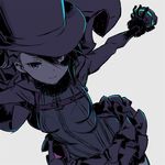  ange_(princess_principal) blue_eyes buckle cavorite_ball frilled_skirt frills gloves hat kuroboshi_kouhaku long_sleeves princess_principal short_hair simple_background skirt solo top_hat 