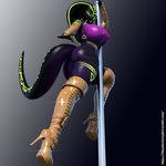  3d_(artwork) clothing cobra dancing digital_media_(artwork) female footwear high_heels idsaybucketsofart pole pole_dancing qhala ratherdevious reptile scalie shoes snake 