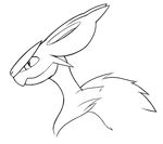  animal_ears dakkpasserida from_side greyscale monochrome no_humans noivern pokemon pokemon_(creature) pokemon_xy profile simple_background sketch solo white_background 