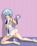  ass ayanami_rei blue_hair blush breasts cum cum_in_pussy cum_inside cum_on_face cum_pool cum_string cumdrip facial female gloves neon_genesis_evangelion no_panties red_eyes rei_ayanami rir short_hair skirt skirt_lift 