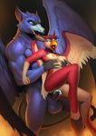  anthro avian balls big_dom_small_sub bird breasts cum cum_in_pussy cum_inside duo erection female humanoid_penis male male/female monds muscular muscular_male nipples penetration penis pussy sex size_difference vaginal vaginal_penetration wings 