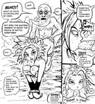  angry bouncing_breasts caulifla doggystyle dragon_ball_super fellatio from_behind hand_on_another&#039;s_head kebab_(artist) monochrome muten_roushi nosebleed penis precum rape restrained sex tears tongue torn_clothes vaginal 