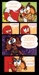 anthro badger balls bandage comic dialogue duo echidna english_text female holding_penis humanoid_penis knuckles_the_echidna male male/female mammal miscon monotreme mustelid open_mouth penis smile sonic_(series) sonic_boom sticks_the_jungle_badger text 