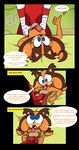  anthro badger balls bandage breasts comic dialogue duo echidna english_text erection faceless_male female humanoid_penis knuckles_the_echidna male male/female mammal miscon monotreme mustelid nipples open_mouth penis sex smile sonic_(series) sonic_boom sticks_the_jungle_badger text titfuck 