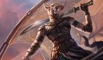  cat feline female hi_res magali-villeneuve magic_the_gathering mammal melee_weapon mirri solo sword weapon 