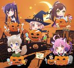  animal_ears bandages chibi ebisuzawa_kurumi gakkou_gurashi! halloween naoki_miki nekomimi sakura_megumi tail takeya_yuki wakasa_yuuri 