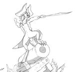  anthro avian beak black_and_white breasts chest_tuft coat female gryphon hat hi_res melee_weapon monochrome pirate pussy small_breasts solo sword talons tuft weapon zafara_(artist) 