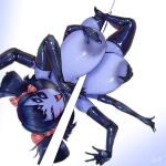 1:1 2024 5_eyes 5_fingers 6_arms absurd_res accessory anthro arachnid areola armwear arthropod big_breasts biped black_armwear black_clothing black_elbow_gloves black_gloves black_hair black_handwear blush breasts clothing dancing elbow_gloves empty_eyes female fingers gausscannon gesture gloves hair hair_accessory hair_ribbon hand_gesture handwear hi_res huge_breasts legwear looking_at_viewer muffet multi_arm multi_eye multi_limb nipples open_mouth open_smile pole pole_dancing purple_areola purple_nipples red_ribbon ribbons signature simple_background smile solo spider thigh_highs undertale undertale_(series) upside_down white_background