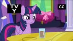  2017 animated chocolate_milk edit equine female friendship_is_magic glass horn mammal milk my_little_pony pushing raised_eyebrow screencap smile solo spilled_milk twilight_sparkle_(mlp) winged_unicorn wings 