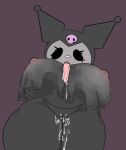 anthro big_butt bodily_fluids butt clothing cosplay costume demon drooling female genital_fluids halloween halloween_costume hat headgear headwear holidays kuromi long_tongue onegai_my_melody saliva sanrio savagensfw solo thick_thighs tongue vaginal_fluids wet_tongue