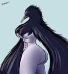  anthro avian beak bird breasts butt corvid crow crow_demon dark_souls feathered_wings feathers female humanoid nude ornifex sleepingeel smile video_games wings 