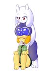  animal_crossing barefoot boob_hat breasts canine caprine cute fur isabelle_(animal_crossing) mammal nintendo smile tendrille toriel undertale video_games white_fur yellow_fur 