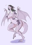  anthro breasts claws clothing dragon eyewear female glasses hair horn nude scalie simple_background solo thatweirdguyjosh torn_clothing transformation wings 