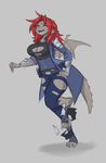  anthro breasts claws cleavage clothed clothing dragon eyes_closed female fin hair open_mouth red_hair scalie simple_background solo thatweirdguyjosh torn_clothing transformation wings 