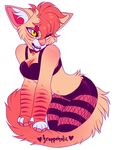  andi anthro cat choker clothed clothing collar cream cute facial_piercing feline female fishnet frappeholic hosiery lingerie lip_piercing mammal markings pawpads piercing snakebite_piercing solo stripes tabby whiskers 