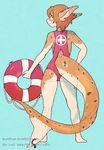  butt clothing female finn fish freckles ginger hair hook invalid_tag lifeguard marine mothux nervous red_hair shark swimsuit yellow_eyes 