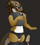  adanyi anthro brown_fur brown_scales canine claws clothed clothing digital_media_(artwork) fallout fangs fish-ears fur girly hair hybrid male mammal rattlesnake reptile scales scalie simple_background smile snake solo teeth tongue tongue_out video_games 