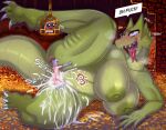 absurd_res anthro anthro_penetrated areola armor aroused balls big_breasts big_butt bodily_fluids breasts breath butt cage caged claws clenched_teeth clothing coin cum cum_in_pussy cum_inside curvy_figure deepest_sword digital_media_(artwork) domestic_cat dragon duo ejaculation english_text erection european_mythology eye_roll felid feline felis female female_penetrated frill_(anatomy) genital_fluids genitals green_areola green_body green_nipples green_scales grunting hi_res horn human human_on_anthro human_penetrating human_penetrating_anthro humanoid interspecies knight_(deepest_sword) larger_female leg_grab legwear long_the_dragon lying macro male male/female male_penetrating male_penetrating_female mammal melee_weapon mokiro mythological_creature mythological_scalie mythology narrowed_eyes nipple_dip nipples nude on_side open_mouth penetration penile penis purple_eyes pussy scales scalie seductive sex size_difference smaller_male smile speech_bubble spread_legs spreading sweat sword tail teeth text thick_thighs thigh_grab thigh_highs tongue tongue_out treasure treasure_hoard uvula vaginal vaginal_penetration weapon western_dragon wide_hips womb_tattoo