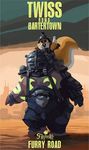  anthro april_fools armello armor bear brun_(armello) buckteeth duo english_text female helmet larger_male mad_max male mammal open_mouth rodent size_difference smaller_female squirrel teeth text twiss_(armello) 