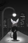 2024 absurd_res anthro artist_name biped black_text branch building clothed clothing digital_media_(artwork) eeveelution english_text espeon fingers forehead_gem front_view gem generation_2_pokemon grass grey_eyes gun hair handgun hi_res looking_aside male mouth_closed night nintendo noir outside park pink_body pink_hair pistol plant pokemon pokemon_(species) ranged_weapon red_gem shadow shyflames01 solo spy standing street_lamp tail text weapon white_sclera
