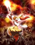  ambiguous_gender anthro braixen fire fur inner_ear_fluff kivwolf nintendo open_mouth pok&eacute;mon pokken_tournament red_eyes solo video_games white_fur yellow_fur 