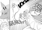 amber_(snoot_game) anon_(snoot_game) anthro cavemanon_studios comic_panel female goodbye_volcano_high group hi_res human humanoid male male/female mammal manga_style miscuitsxd monochrome prehistoric_species pterodactylus pterosaur reptile ripley_(snoot_game) scalie snoot_game snow snowball_fight trio winter_clothing